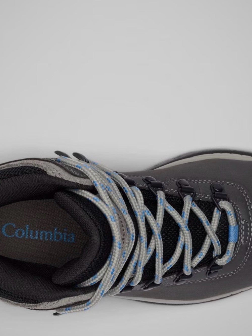 Columbia Gray Hiking Boot with Light Blue Laces - Picture 3 of 7
